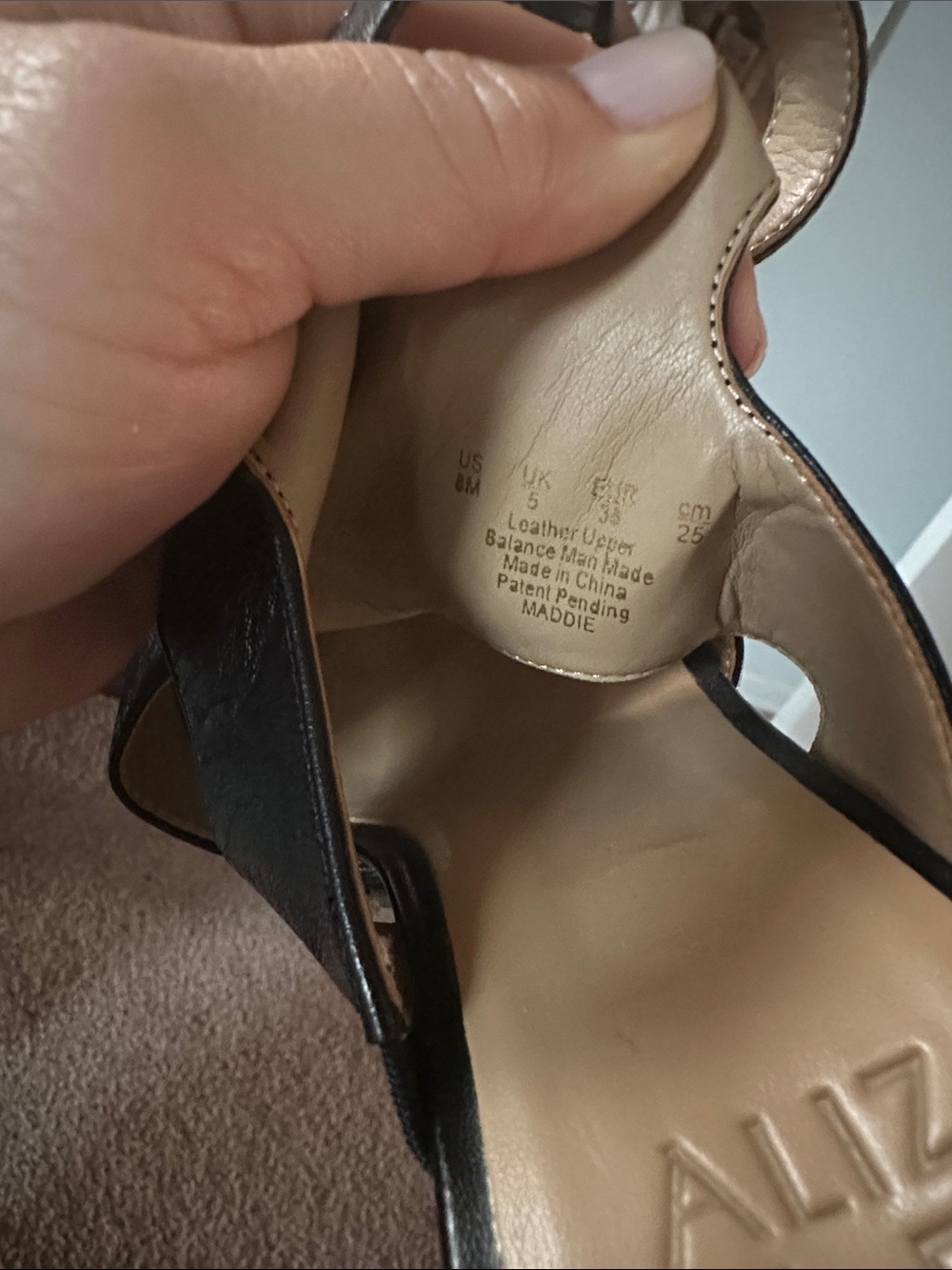 Naturalizer Black Leather Maddie Platform Slingback Sandals - Picture 5 of 6